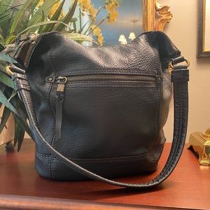 The Sak Black Genuine Leather Zipper Purse